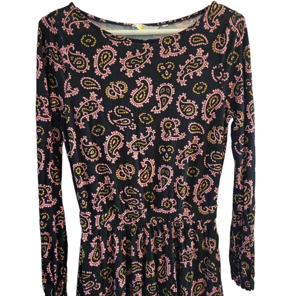 Boden Evelyn Jersey Midi Paisley Long Sleeve Dress Size 6